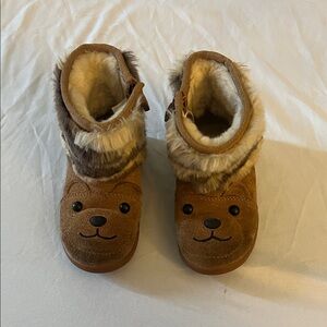UGG Brown Bear Face Kids Boots